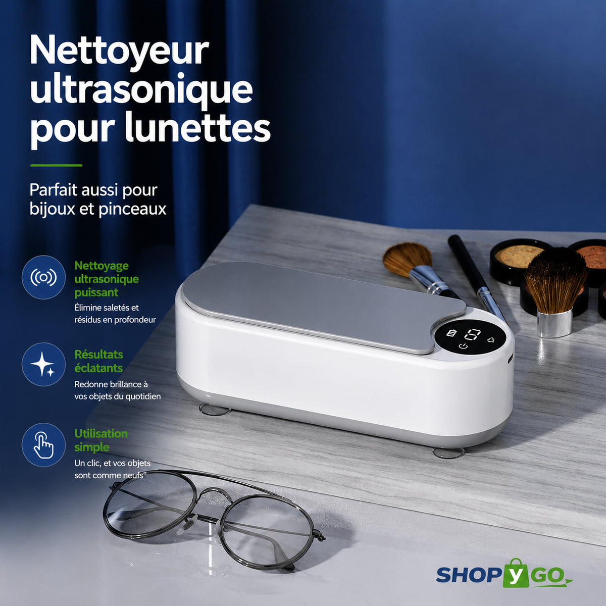 Nettoyeur à Ultrasons 450 ml Bijoux, Lunettes & Petits Accessoires