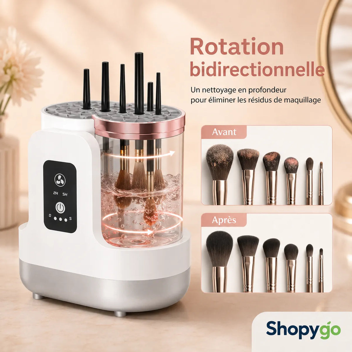 Station Nettoyante & Séchante 3-en-1 pour Pinceaux de Maquillage – USB