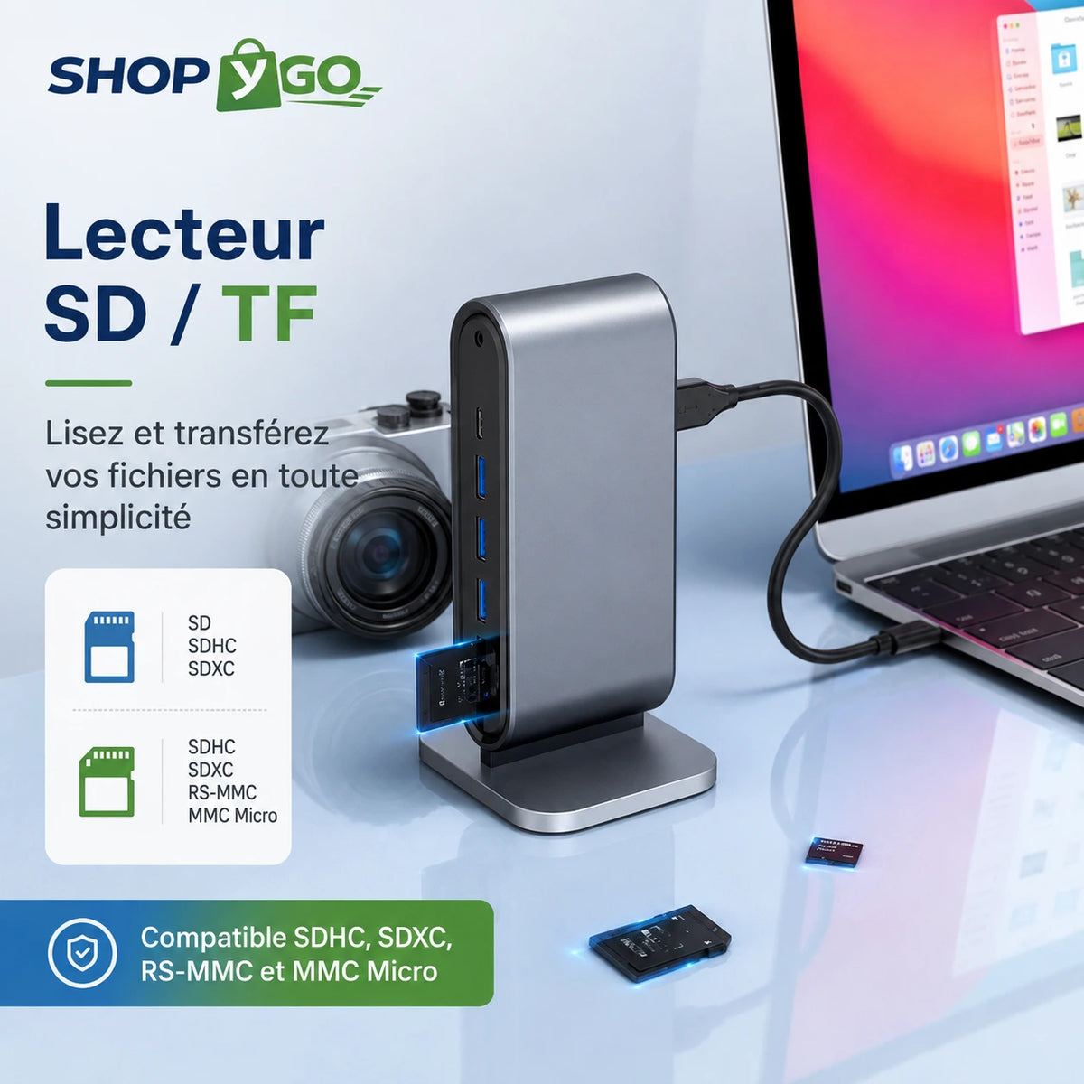 Hub USB-C Multiport – HDMI, USB, PD & Lecteurs de Cartes selon Version
